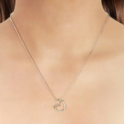 Collar Plateado Corazón Enlazado Acero Inoxidable  1M5