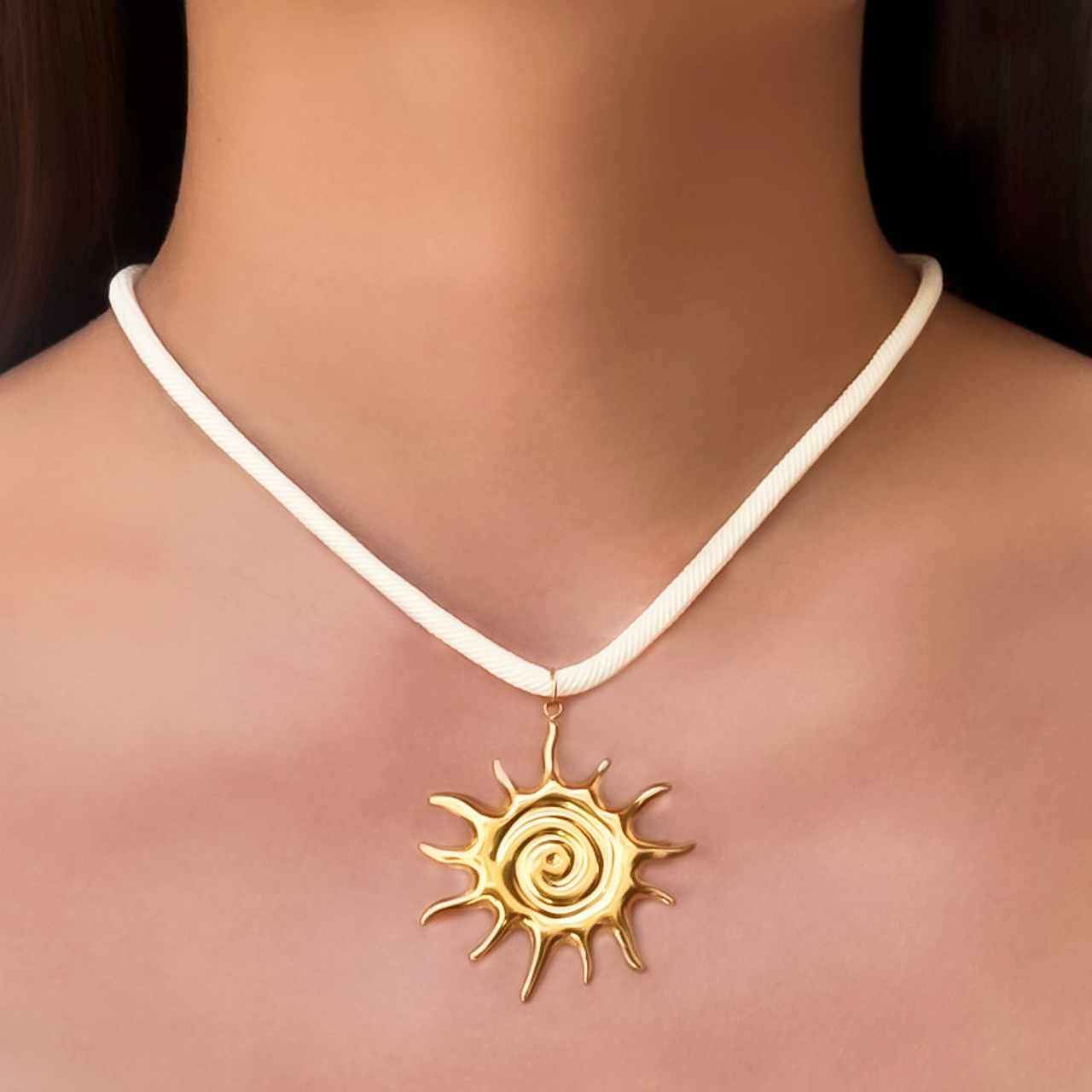 Collar de Cuerda Sol Dorado Acero Inoxidable 1o6