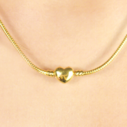 Collar Corazón Dorado (Dijes) Chapa de Oro 2W8