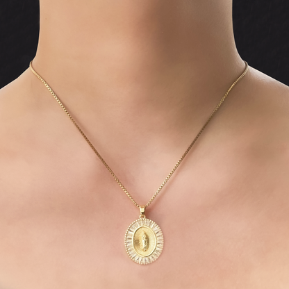 Collar Virgen Guadalupe Chapa de Oro  1R5