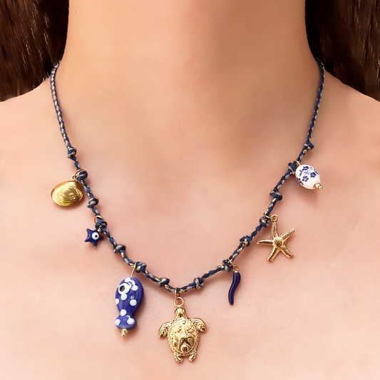 Collar Cordón Del Mar Charms Acero Inoxidable 1S3