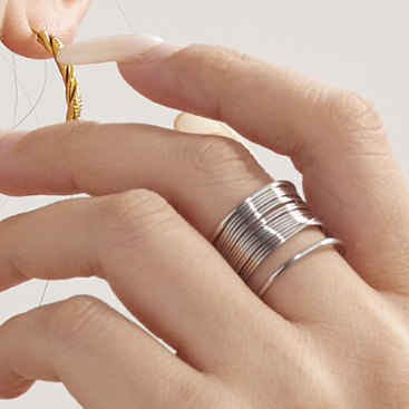 Anillo Plateado Alambre Acero Inoxidable 1L7