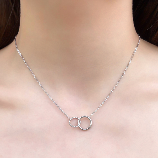 Collar Aro Enlazado Plateado Acero Inoxidable 1N4