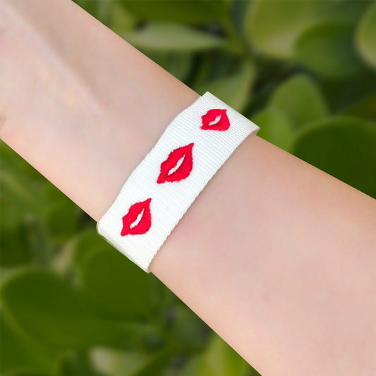 Pulsera de Tela Labios Rojos 3L1