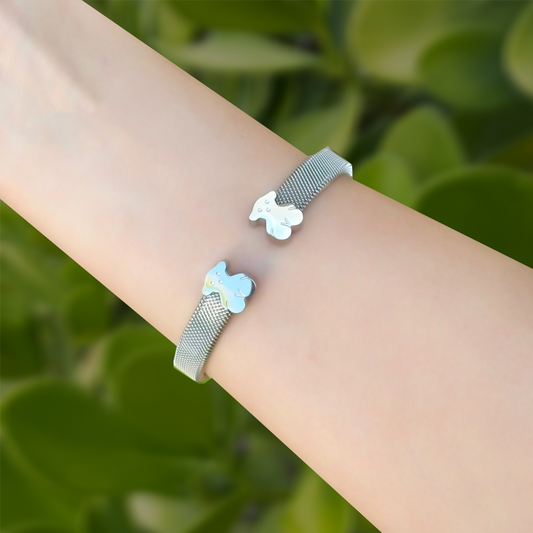 Pulsera Plateada Osos Acero Inoxidable  2Q6
