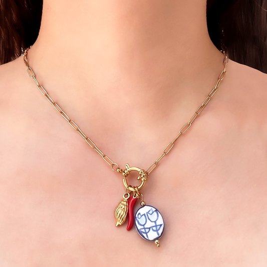 Collar Cadena Charms Acero Inoxidable 3E2