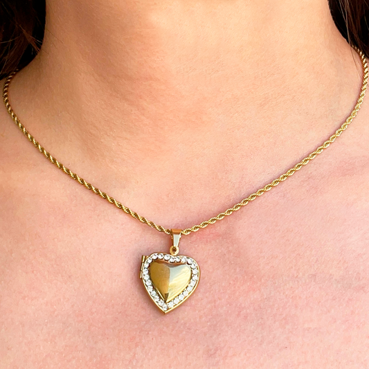 Collar Corazón Relicario Acero Inoxidable 3M3