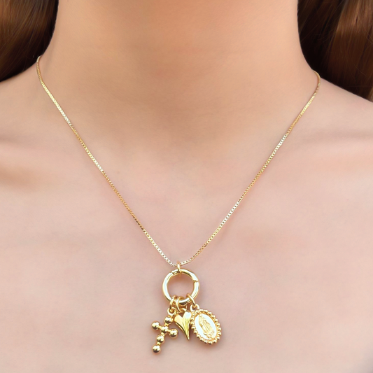 Collar Dorado Charms Acero Inoxidable  1R3
