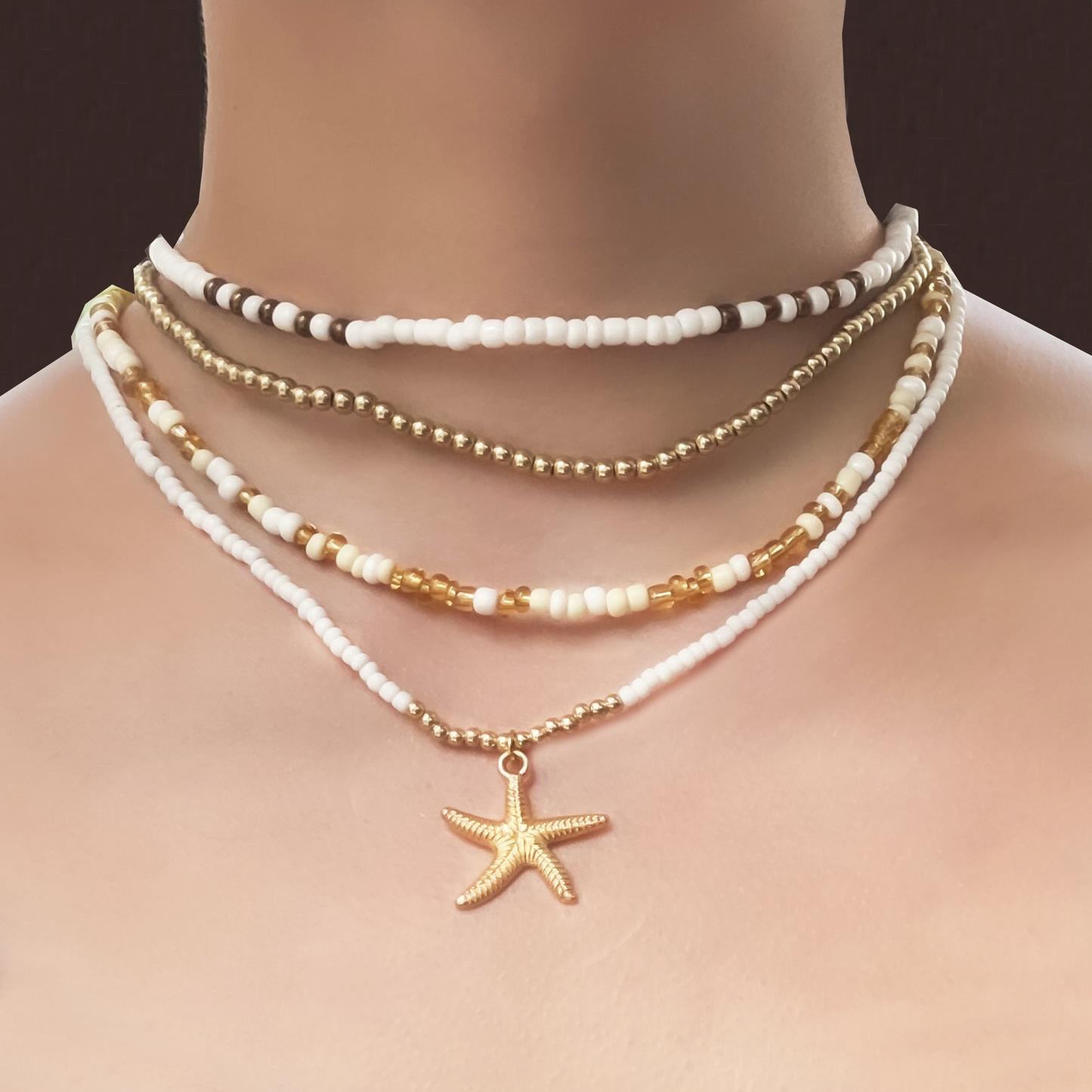 Collar Layer Cuentas Estrella 1S2