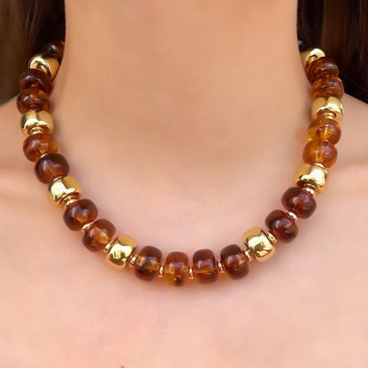Collar Bolas de cuentas Cafes