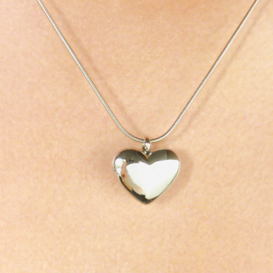Collar Corazón Plateado Acero Inoxidable 1D4