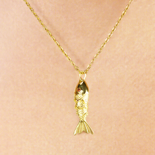 Collar Pez Dorado Acero Inoxidable 1S1