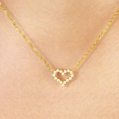 Collar Corazón Dorado Acero Inoxidable  3j4