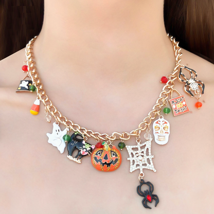 Collar Dorado Charms Halloween