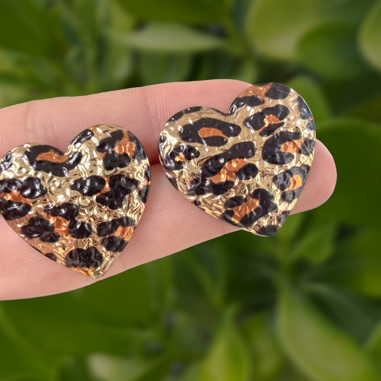 Aretes Corazón de Leopardo 1Y1