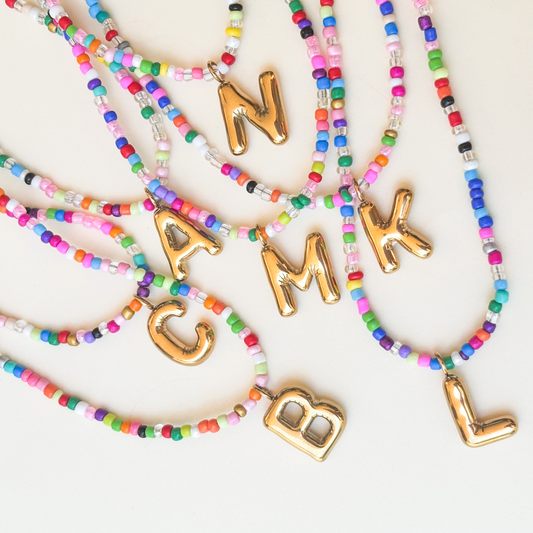 Collar Inicial Colores Acero Inoxidable