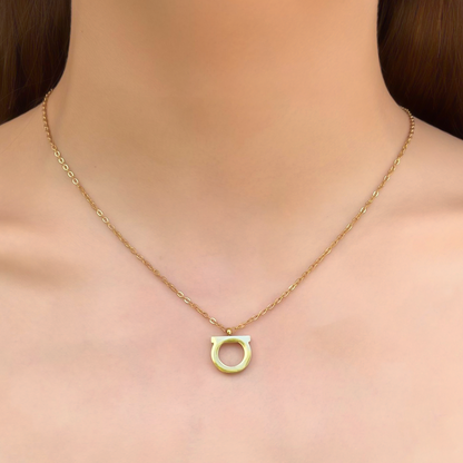 Collar Dorado SemiAro Acero Inoxidable