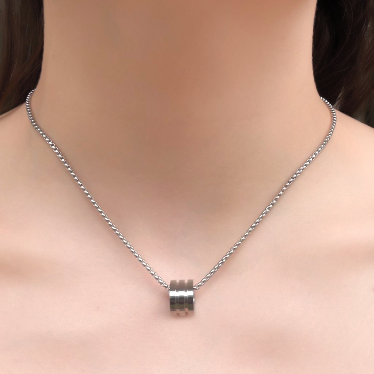 Collar Roll Plateado Acero Inoxidable 2E5