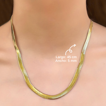 Collar Dorado Corazon Zirconias Acero Inoxidable