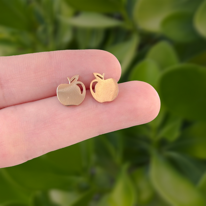 Aretes Oro Rosa Mini Manzana Acero Inoxidable 1T3