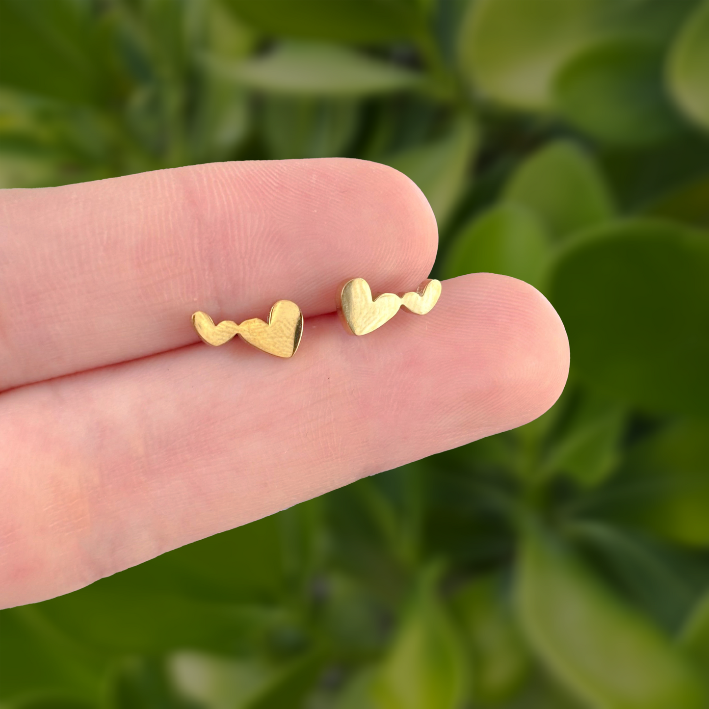 Aretes Dorados Mini Corazones Acero Inoxidable 1C2