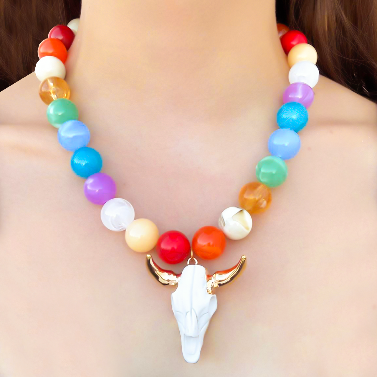 Collar Bolas de Colores y Toro