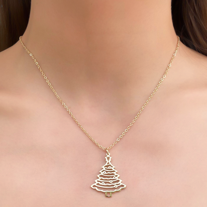 Collar Dorado Arbolito Navideño
