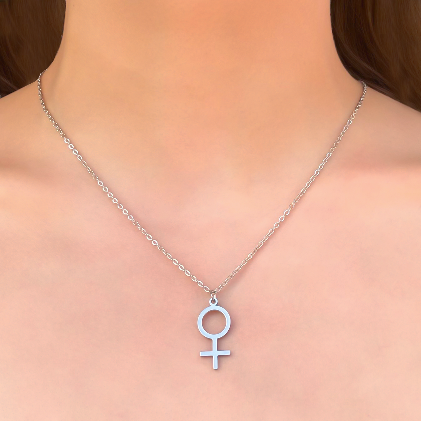 Collar Plateado Mujer de Venus ACero Inoxidable