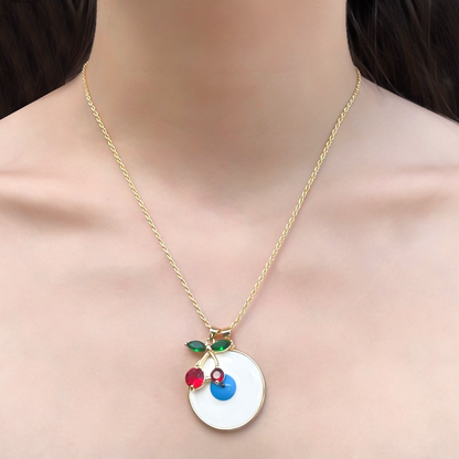 Collar Dorado Ojo Cerezas Chapa de Oro  1R5