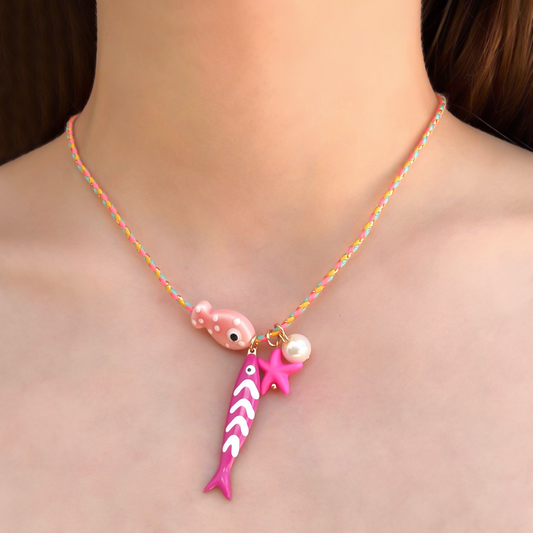 Collar de Hilo de Colores Peces y Estrella 1L6