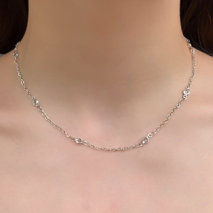 Collar Plateado y Zirconias Chapa de Oro 2i3