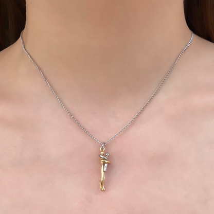 Collar Oro-Plata Abrazo MAMA BB  Chapa de Oro  1W5