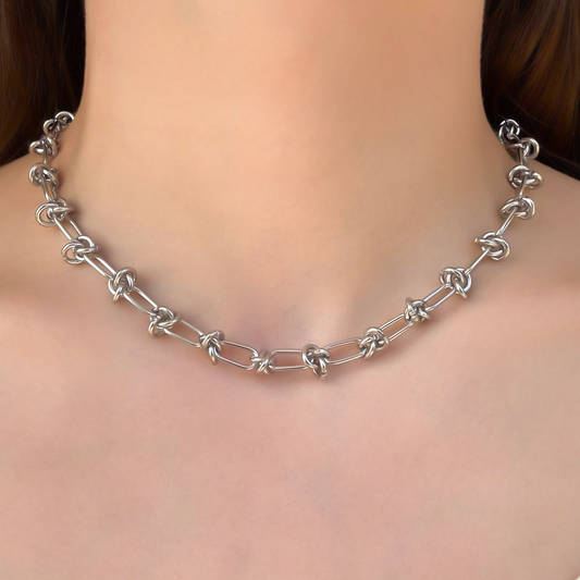 Collar Plateado Cadena de Acero de Titanio 3B3