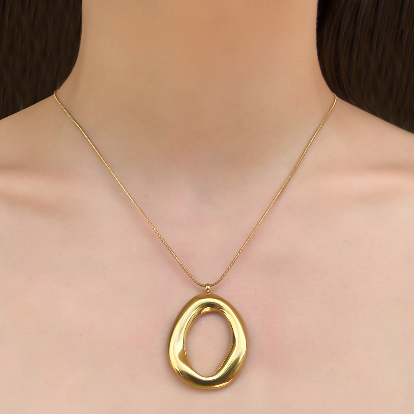 Collar Dorado Aro Acero de Titanio 3F6
