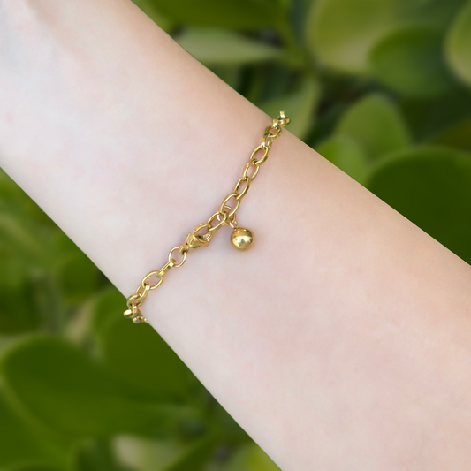 Pulsera Cadena Dorada Acero Inoxidable 1K3