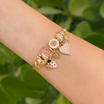 Pulsera Dorada Charms Acero Inoxidable