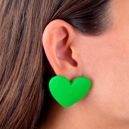 Aretes Corazón Verde   1AA2