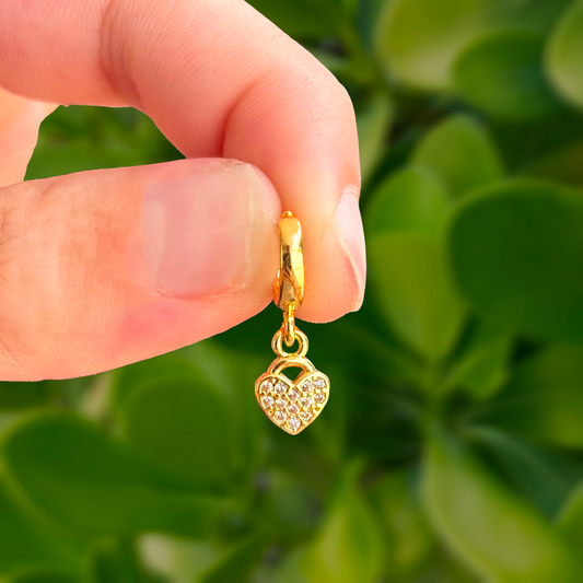 Dije Corazón con Zirconias Chapa de Oro Az215