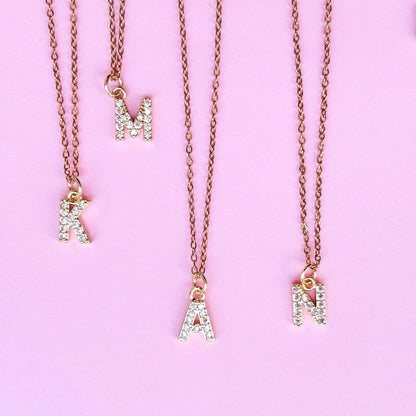 Collar Cadena con Inicial Zirconias