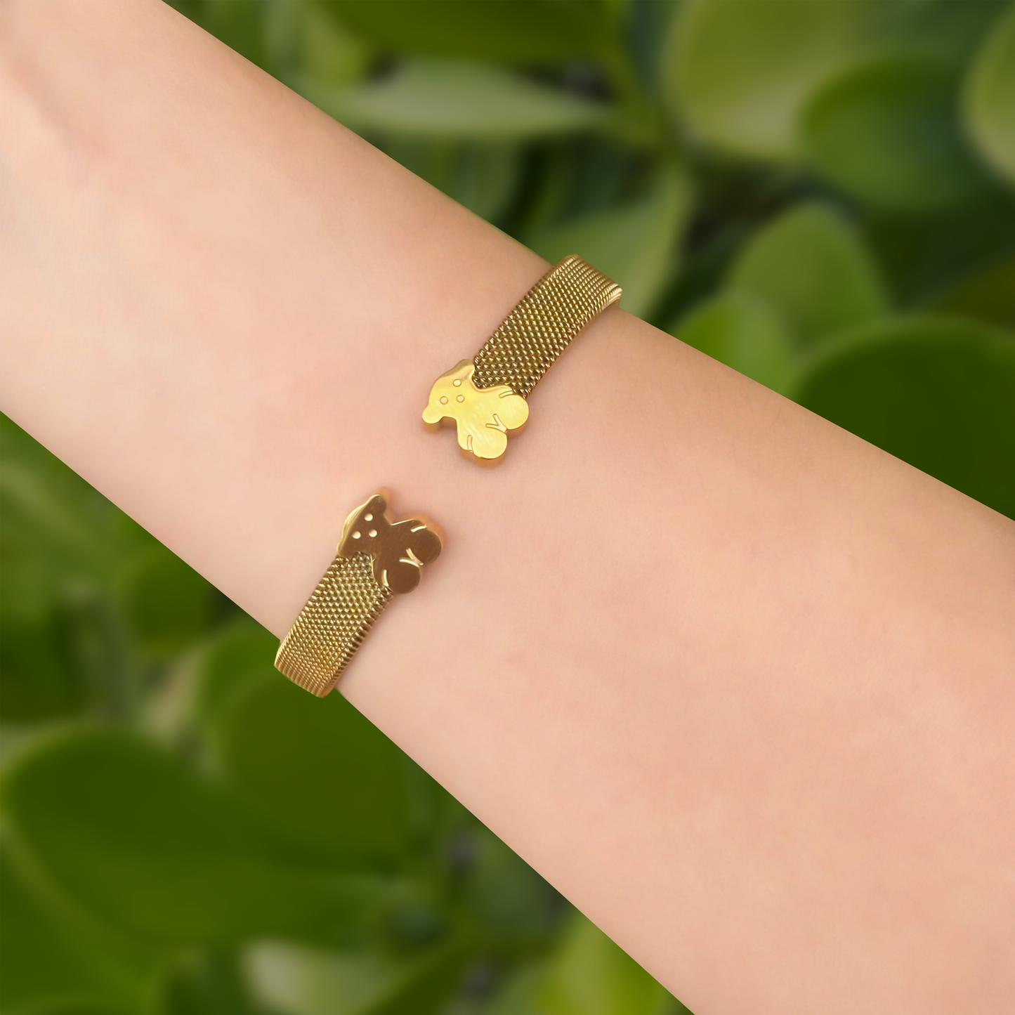 Pulsera Dorada Osos Acero Inoxidable 1X8