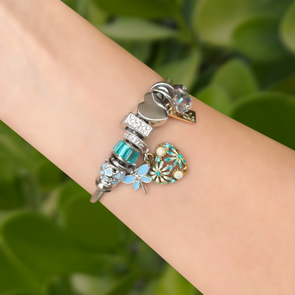 Pulsera Plateada de Charms Acero Inoxidable 2Y4