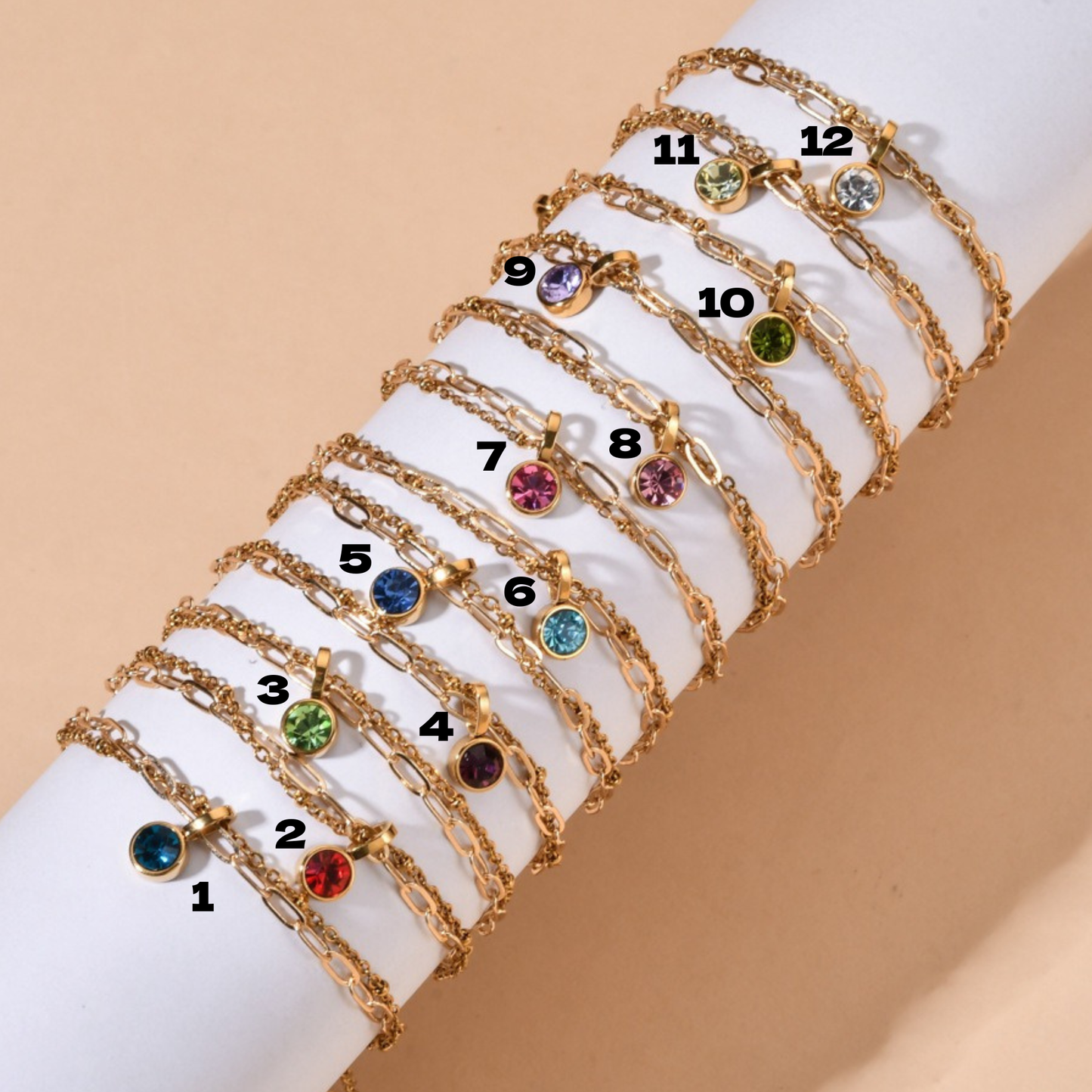 Pulsera Doble Zirconias Acero Inoxidable