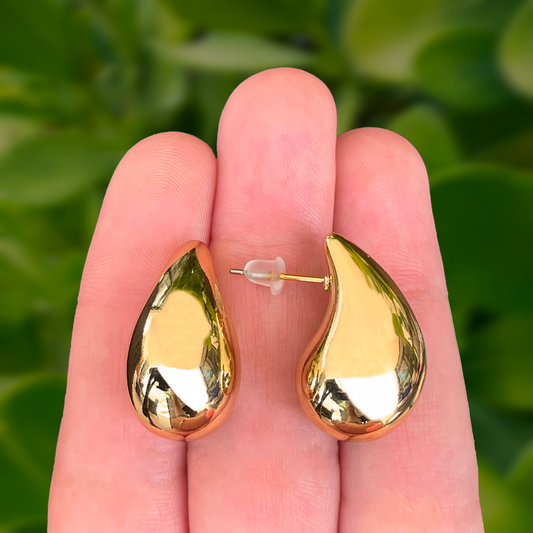Aretes Gota Dorados 2.3cm   1e4