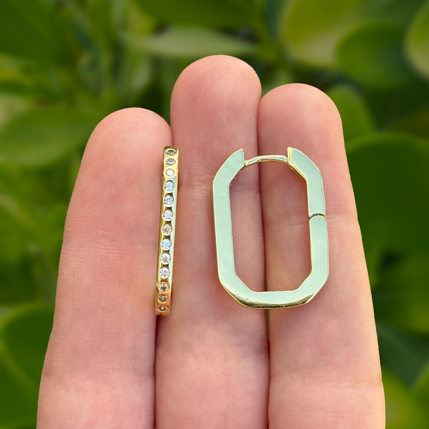 Aretes Arracada Dorada Grande Zirconias Chapa de Oro Az126