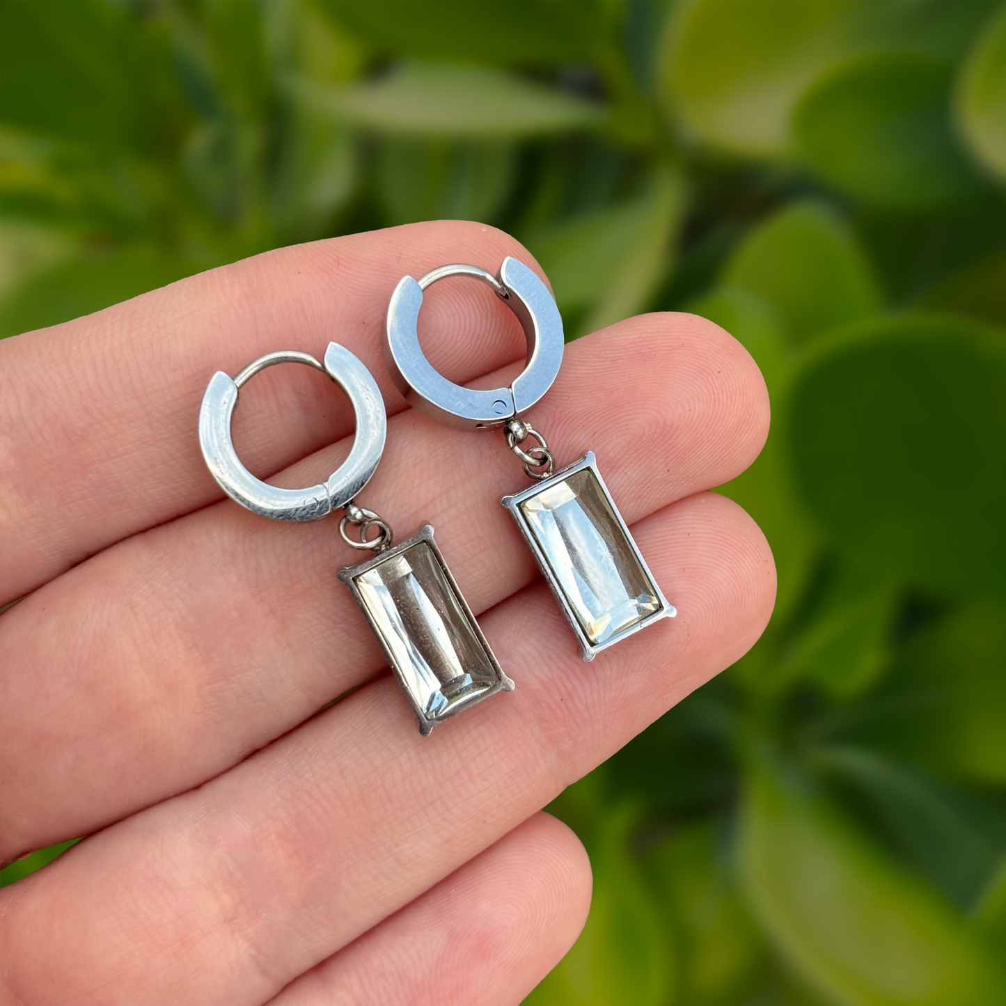 Aretes Arracada Plateados Acero Inoxidable 2i5