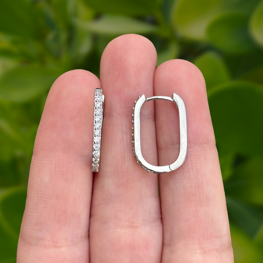 Aretes Arracadas Plateadas Brillantes Chapa de Oro Az229