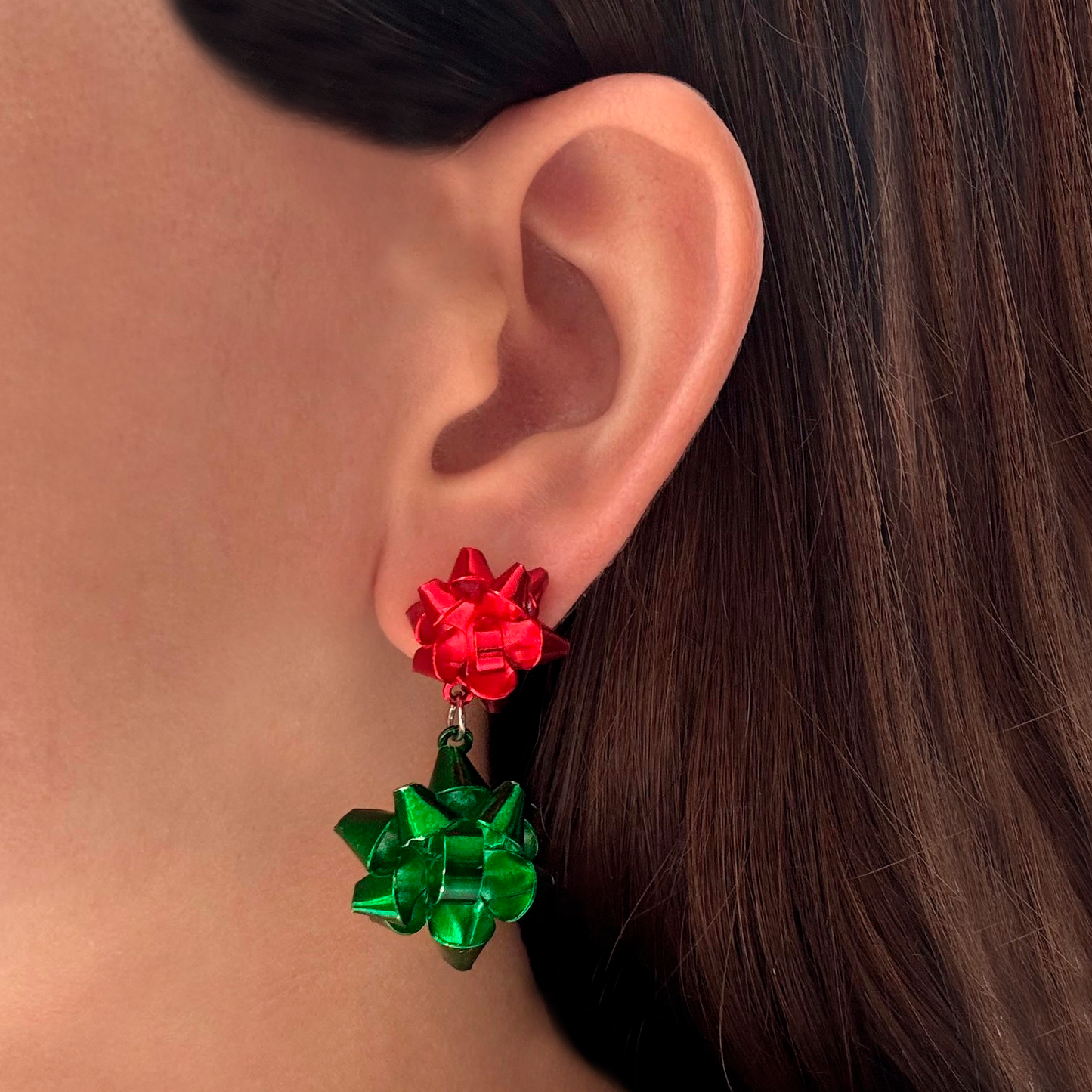 Aretes Doble Moño de Regalo 3j6