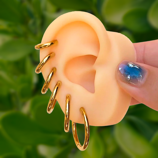 Aretes Arracadas Dorado Basic Acero Inoxidable