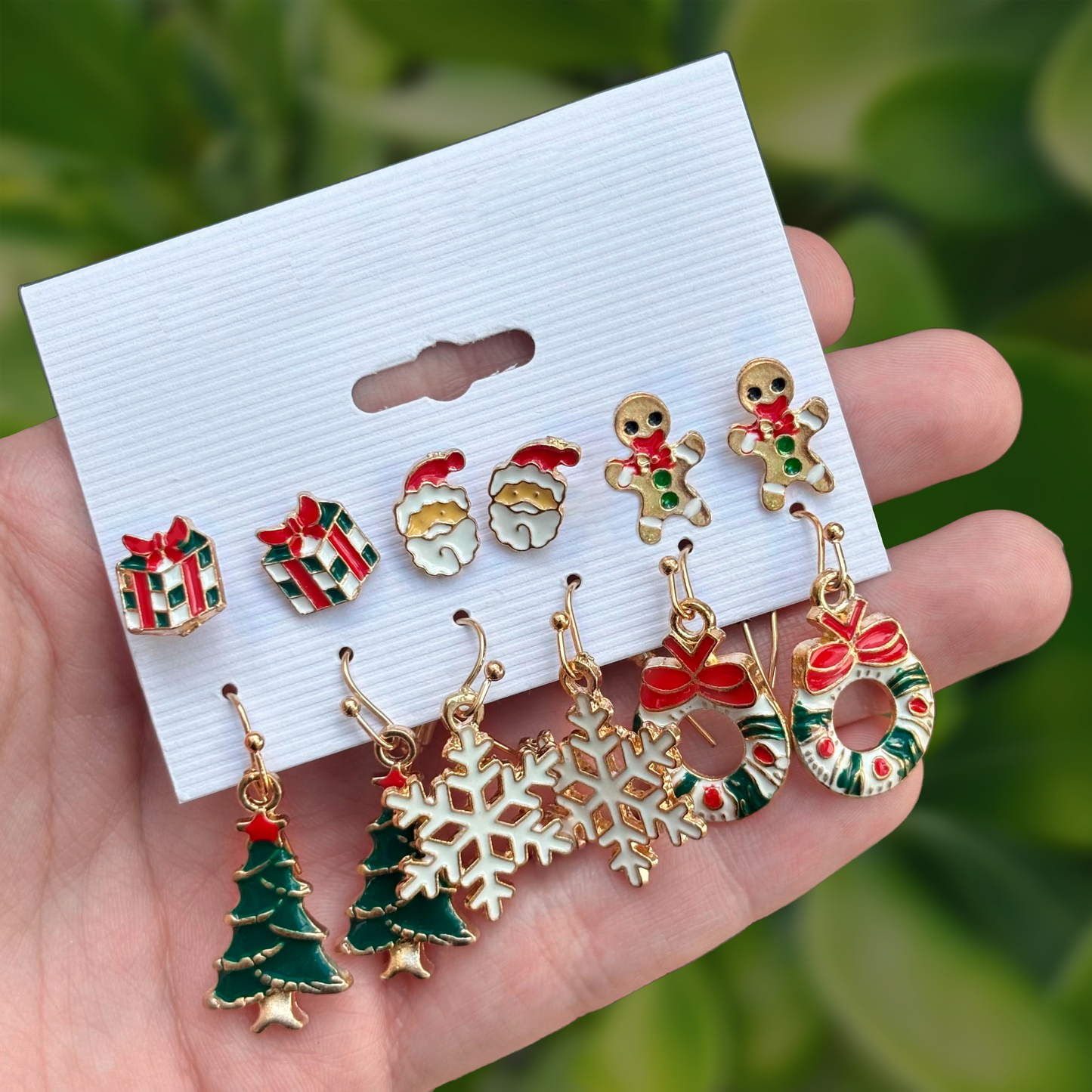 Set Aretes 6 Pares Navidad  3G4