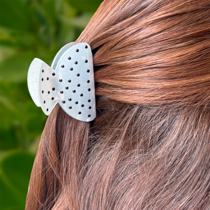 Pinza para Pelo Blanca con Lunares